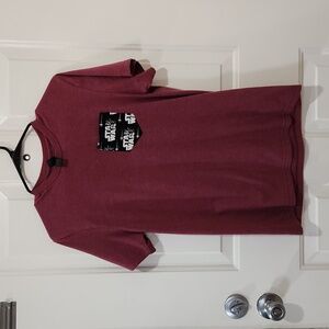 Maroon T shirt With Star Wars Themed Breast Pocket
